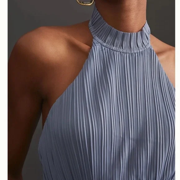 Anthropologie Pleated Halter Top Size L - Picture 2 of 7